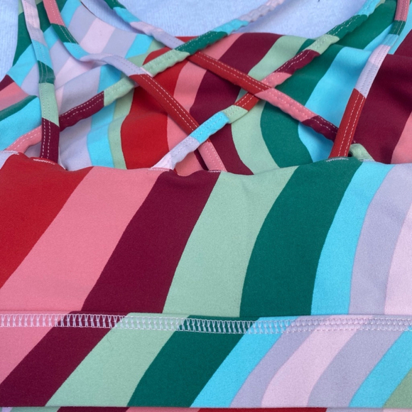 Rainbow Stripes Bright Colourful Women's Torrid Active Sports Bra Size 1X - Picture 5 of 7